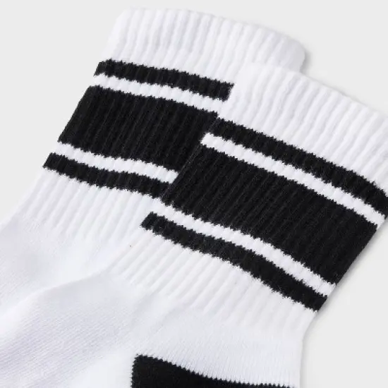 Women's Game Day Varsity Stripe Ribbed Cushioned Mid Crew Socks - Wild Fable&trade; image {2}