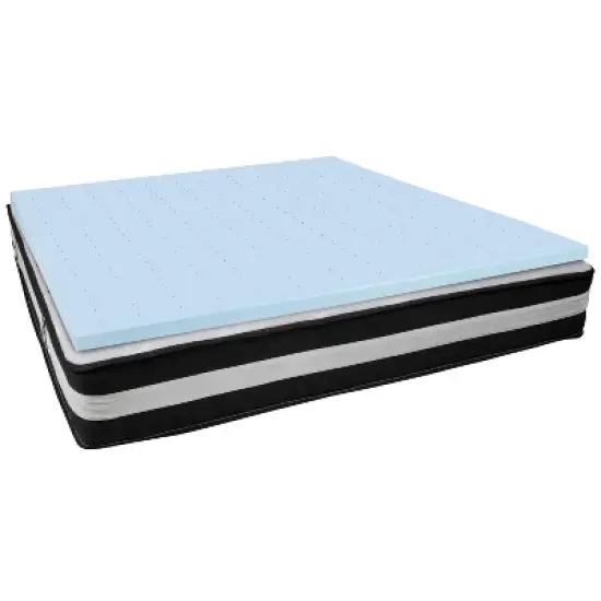 Emma and Oliver 12" Mattress & Gel Memory Foam Topper Bundle Set image {15}