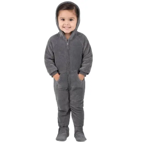 Footed Pajamas - Howling Moon Infant Hoodie Chenille Onesie image {3}