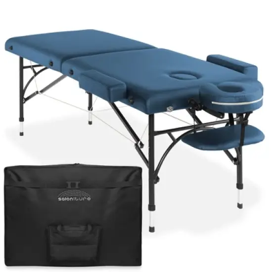 Saloniture Professional Portable Lightweight Bi-Fold Massage Table with Aluminum Legs image {10}