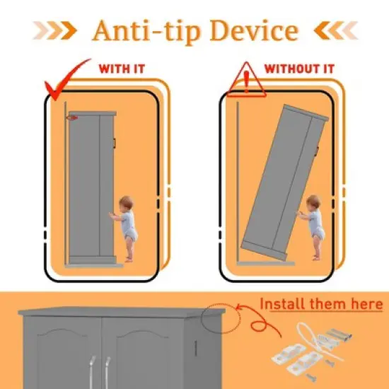 50 inch LED Kitchen Pantry Storage Cabinet with Adjustable Shelves and Door Racks, Freestanding for Small Spaces image {4}
