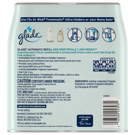 Glade Automatic Spray Air Freshener Refills - Dewdrop Petals - 6.2oz/2ct image {2}
