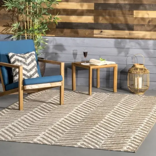 nuLOOM Macklin Herringbone Indoor/Outdoor Area Rug image {1}