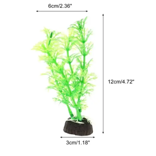 Unique Bargains Aquarium Plastic Plants Tree for Fish Tank Landscape Decor 4.72" 2 Pcs image {3}
