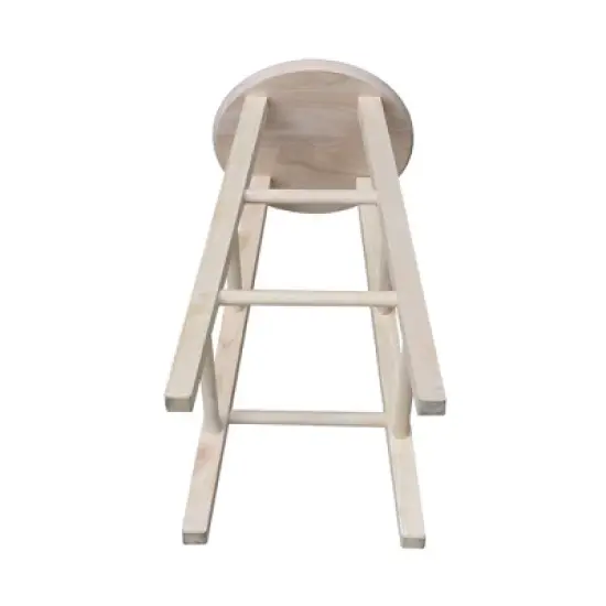 Round Top Barstool Unfinished - International Concepts image {4}