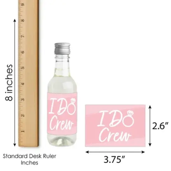 Big Dot of Happiness Pink Elegantly Simple - Mini Wine and Champagne Bottle Label Stickers - Wedding or Bridal Shower Guest Party Favor Gift 16 Ct image {5}