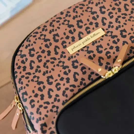 Petunia Pickle Bottom District Backpack Diaper Bag Set - Leopard Black 5pc image {7}