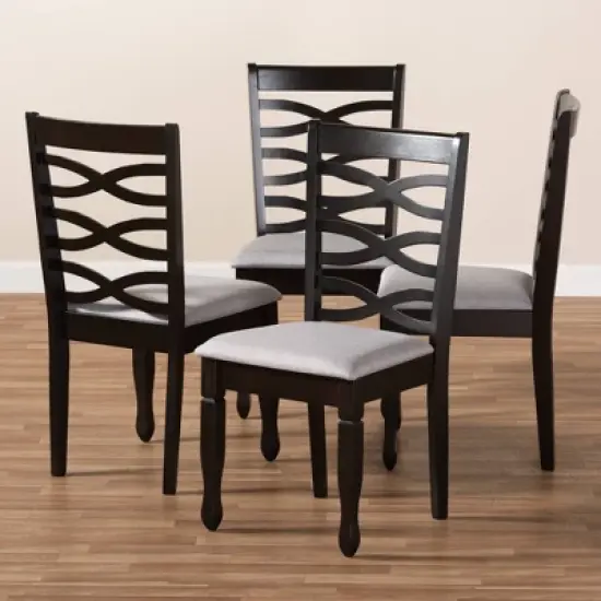 4pc Lanier finished Wood Dining Chairs - Baxton Studio image {2}