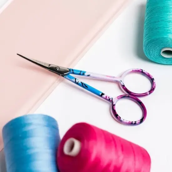 Singer Set of 3 4" Forged Embroidery Scissors with Pastel Printed Handle image {4}