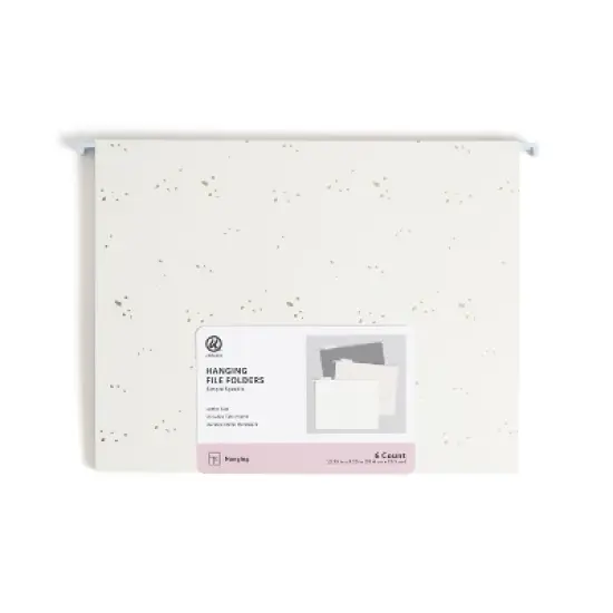 U Brands 6ct Hanging File Folders Simple Speckle: Office Supplies Organizer, Multicolored, 150 Sheet Capacity image {3}