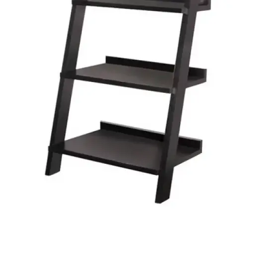 72.25" Exhibiting Modern Ladder Bookshelf Black Universe - Benzara image {2}