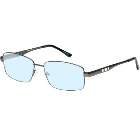 Enhance BIG&TALL EN3858 Mens Blue Light Designer Eyeglasses Gunmetal Silver 59mm +0.25 Custom Lens Non-Refundable image {2}