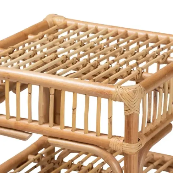 Rose Rattan End Table Natural/Brown - bali & pari image {3}