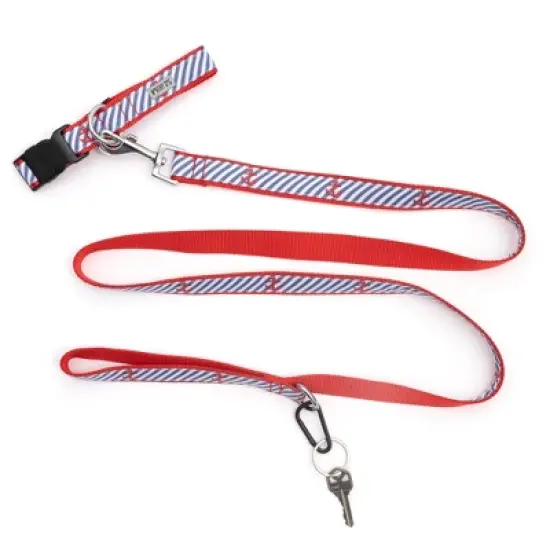 The Worthy Dog Navy Stripe Anchors Dog Collar image {2}