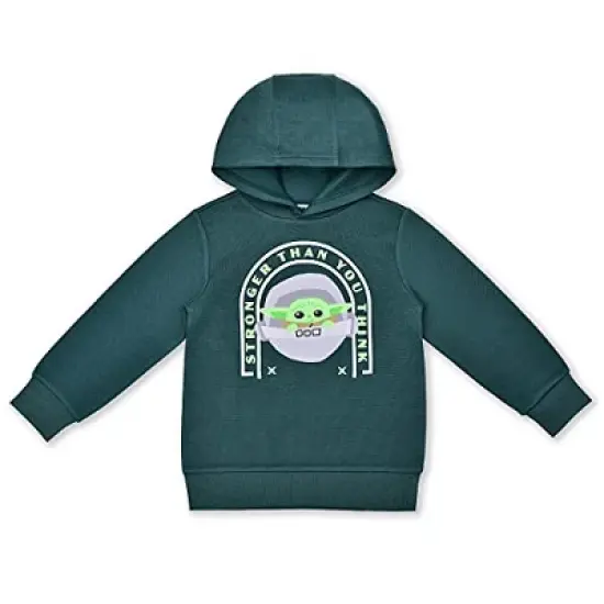 Star Wars Boy's 2-Pack Baby Yoda Stronger Than You Think Graphic Pullover Hoodie Sweatshirt and Jogger Pants Set for infant image {3}