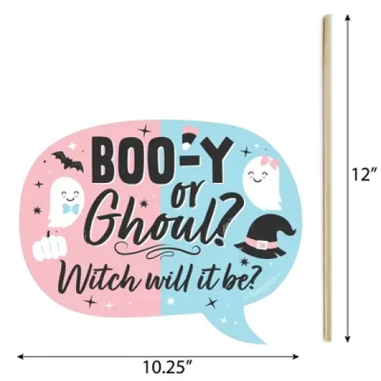 Big Dot of Happiness Funny Boo-y or Ghoul - Halloween Gender Reveal Party Photo Booth Props Kit - 10 Piece image {3}