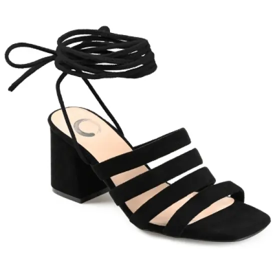 Journee Collection Womens Sevyn Open Square Toe Block Heel Sandals image {9}