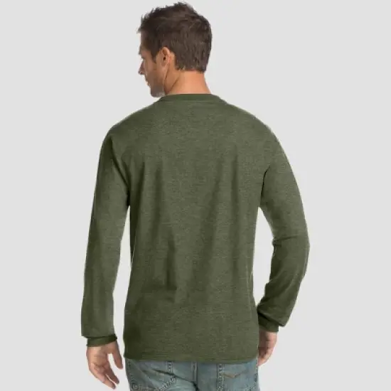 Hanes Men's Long Sleeve Beefy Henley Shirt image {9}