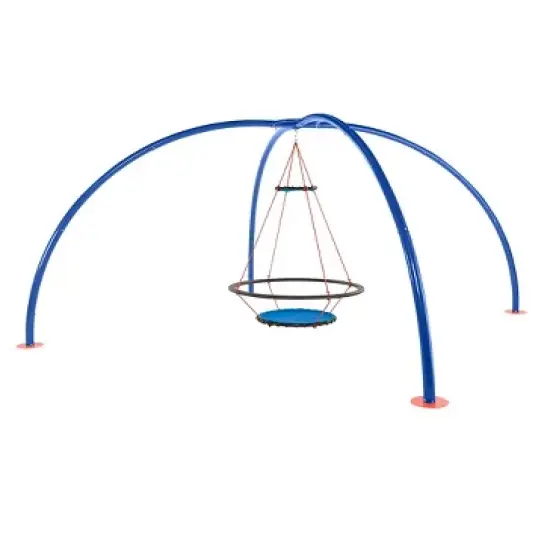 HearthSong - Large Vortex Spinning Ring Swing and Sky Dome Arched Stand Set for Kids Active Outdoor Play image {6}