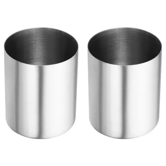 Unique Bargains Desk Stainless Steel Pencil Holders Makeup Brush Holder 2 Pcs image {9}