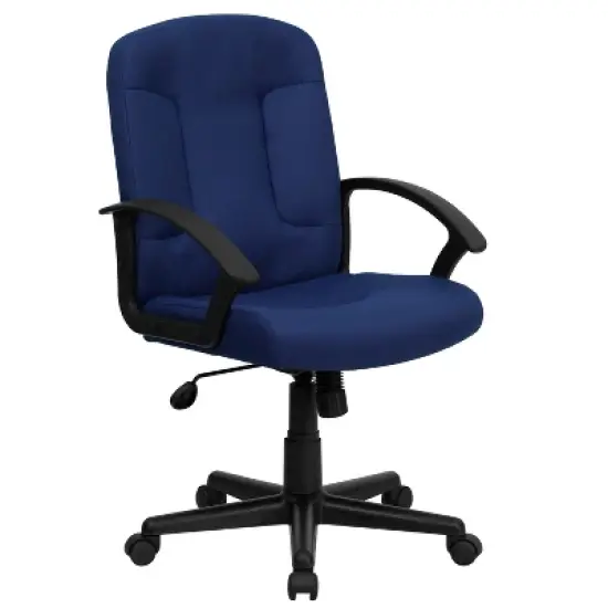 Emma and Oliver Mid-Back Fabric Executive Swivel Office Chair with Nylon Arms image {13}