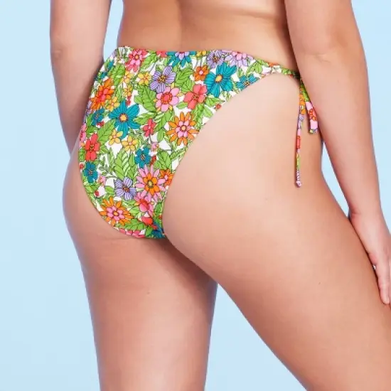 Women's Side-Tie Adjustable Coverage Ultra High Leg Bikini Bottom - Wild Fable&trade; Floral Print image {4}