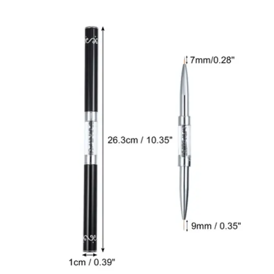 Unique Bargains Nail Art Liner Brushes Nails Gel Polish Painting Nail Art Decorations Design Brush Pen Set Nail Dotting Painting Drawing Pen Black image {3}