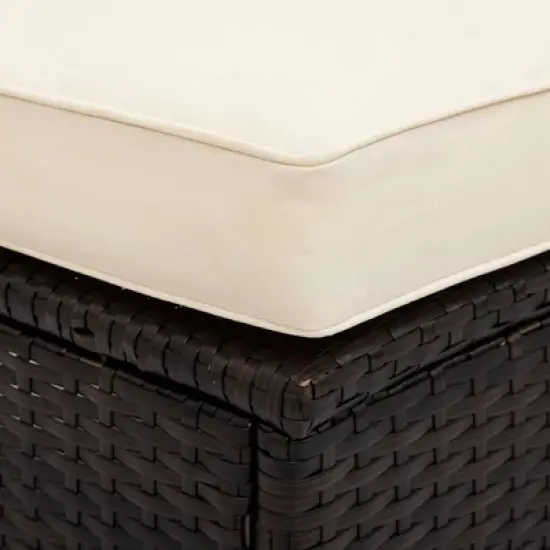 5-Piece Outdoor Rattan Half-Moon Sectional Sofa Set with Tempered Glass Coffee Table image {9}