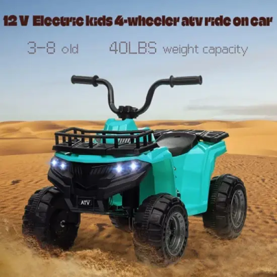 12V Kids Ride On Electric ATV, Ride Car Toy with Bluetooth Audio,High/Low Speed, LED Headlights, Battery Indicator & Radio, for Boys Girls 3-10 image {6}