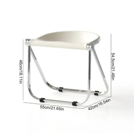 Gulches Foldable Acrylic Chair &uml;C Transparent Retro Style, Stackable Portable Stool for Home/Office/Dining/Outdoor Leisure image {7}