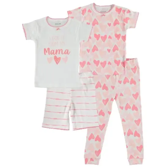 Chick Pea Baby Girl Toddler and Infant Pajama Long and Short Sleeve Matching combos 4 PC Set image {6}