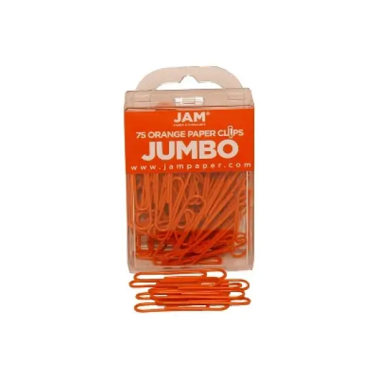 JAM Paper Jumbo Smooth Paper Clip Orange 3/Pack 42186871B image {1}