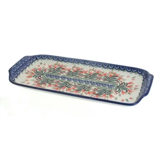 Blue Rose Polish Pottery 410 Ceramika Artystyczna Bread Tray image {12}