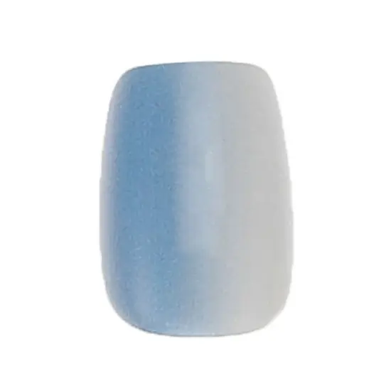 Unique Bargains Women's Full Coverage Fake Nails XS Blue White 1 Pc image {2}