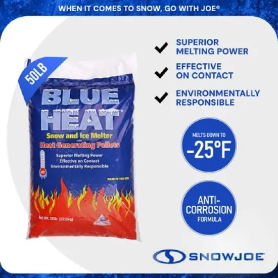Blue Heat Ice Melt Pellets Deicer and Snow Removal for Driveway, 50 Pounds, BH50 image {2}
