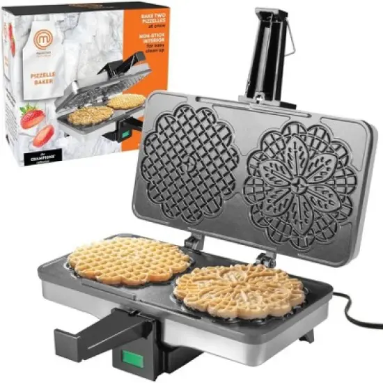 MasterChef Pizzelle Maker - Non-stick Electric Pizzelle Cookie Baker Press  Make Two 5-Inch Italian Waffle Cookies at Once image {5}