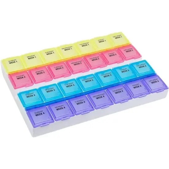 Ezy Dose Monthly (28-Day) Pill Organizer, Daily Compartments (Large) image {5}