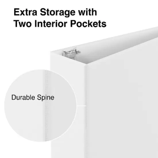 Staples 3" Simply View Binder with Round Rings White 6/Pack 23743/21691 image {5}