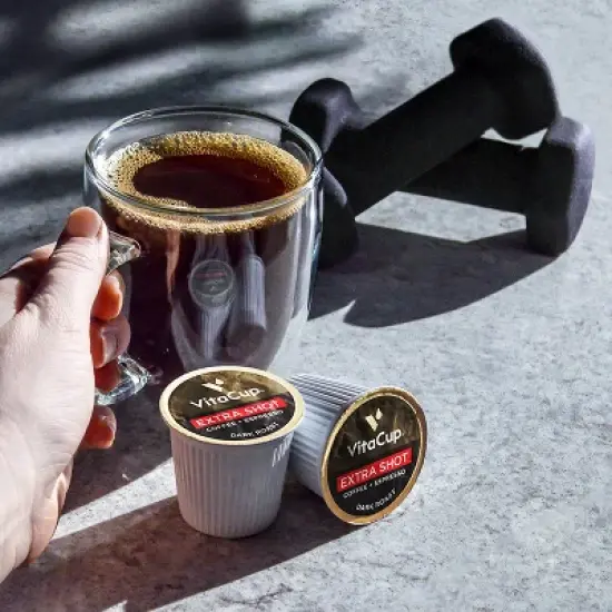 VitaCup Extra Shot Coffee Pods w/Espresso shot for High Caffeine - 32ct image {5}