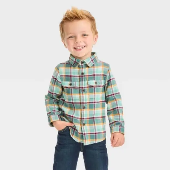 Toddler Boys' Long Sleeve Flannel Shirt - Cat & Jack&trade; image {8}