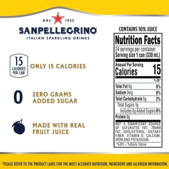 Sanpellegrino Zero Limonata Italian&nbsp;Sparkling Beverage - 6pk/11.15 fl oz Cans image {8}