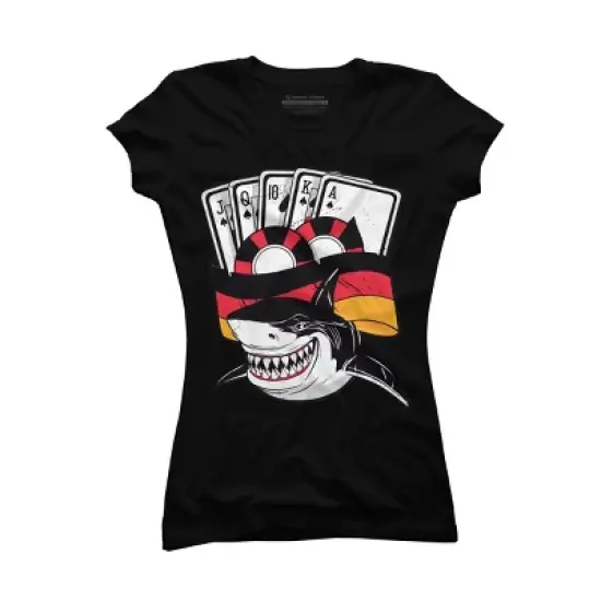 Junior's Design By Humans Shark Poker Player, Are You Ready By rasok T-Shirt image {2}