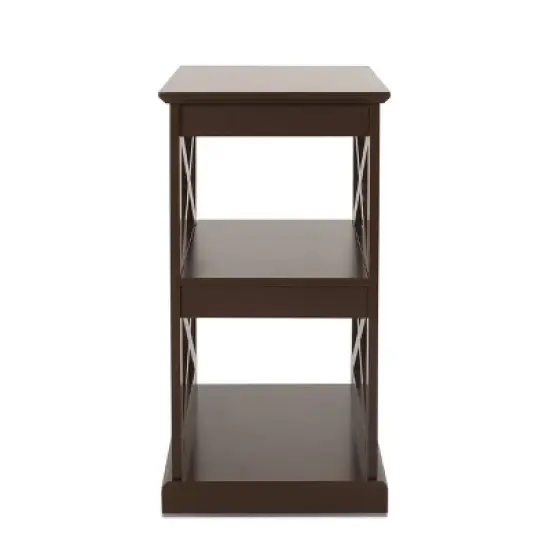 Vernon Contemporary 2 Shelf Side Table Dark Walnut - Christopher Knight Home image {3}