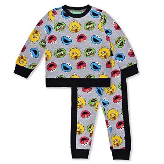 Sesame Street Boy's 2-Pack Graphic Pullover Sweatshirt and Taped Jogger Pants Set for toddler image {6}
