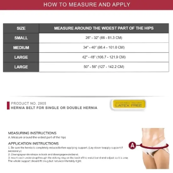 OTC Medical Hernia Belt for Single or Double Hernia, Non Abrasive Truss for Inguinal or Scrotal Hernia Support image {1}