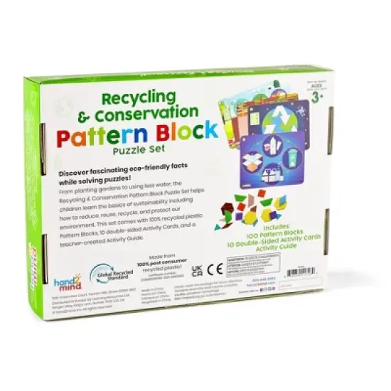 Hand2Mind Recycling & Conservation Pattern Block Puzzle Set image {2}