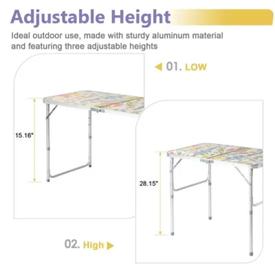 Karl Home 3FT. Patio Aluminium Folding Table image {1}