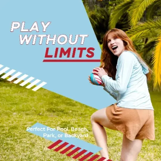 Sunlite Sports Waterproof Football, Outdoor Play, for Pool Beach Lake Park Water Toy, for Kids Children Teens Adults, Family Fun - Blue image {6}