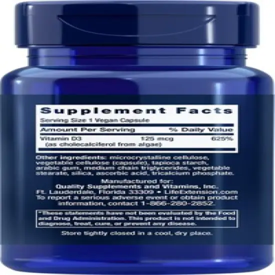 Vegan Vitamin D3 by Life Extension  -  60 VegCap image {1}