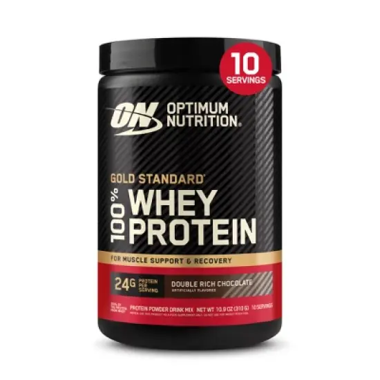 Optimum Nutrition Gold Standard 100% Whey Protein Powder - Double Rich Chocolate - 10 Servings - 10.9oz image {1}